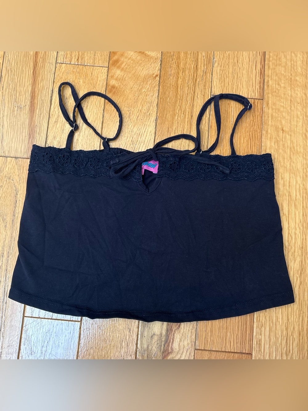 Edikted Navy Lace-Trim Camisole Tank